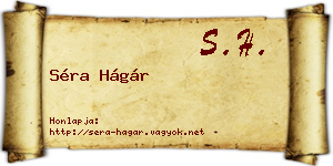 Séra Hágár névjegykártya